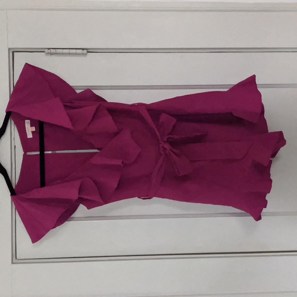Hot pink ruffle romper